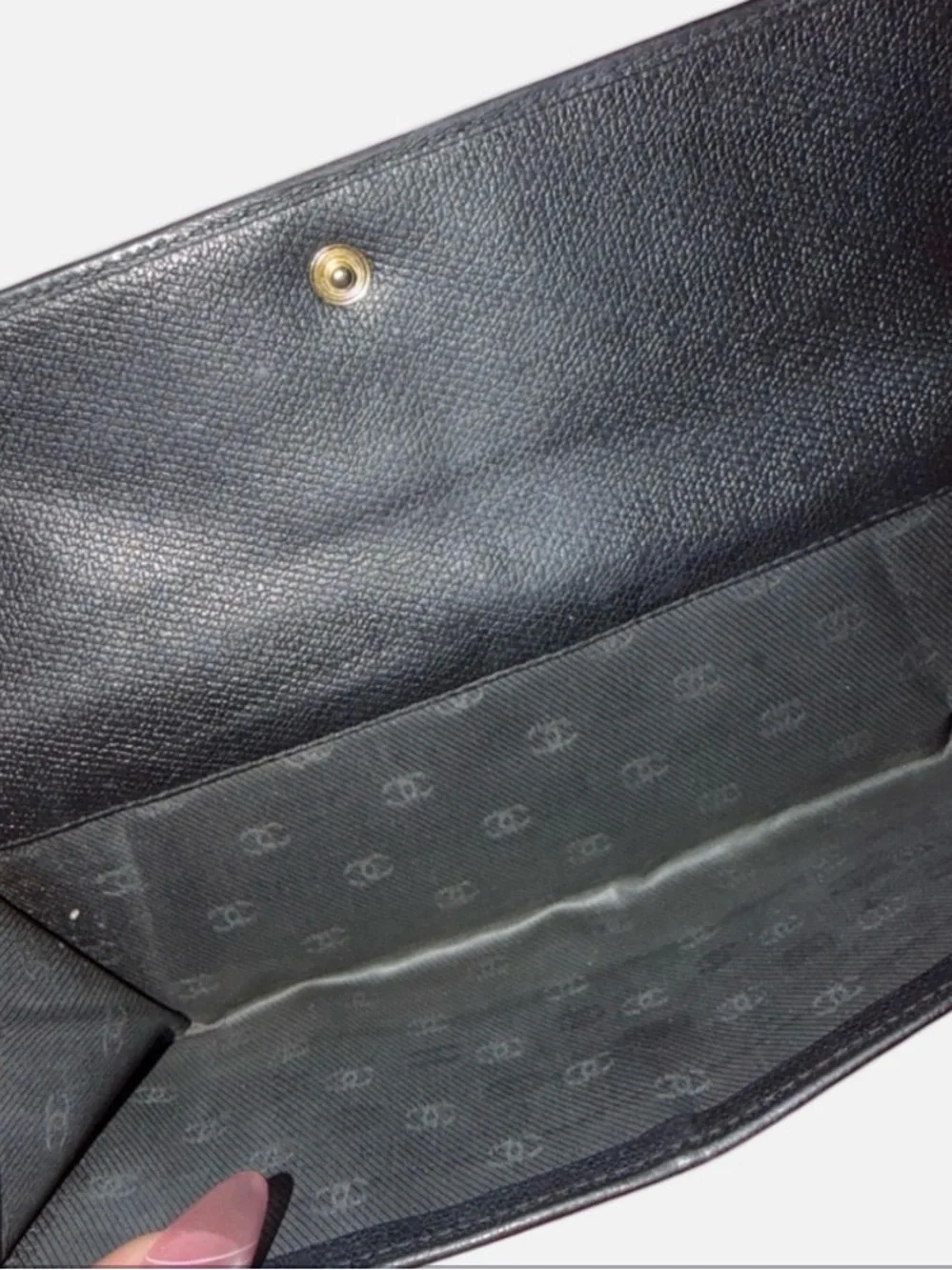 CHANEL French Purse 2004 Caviar Leather Coco Button Long Wallet